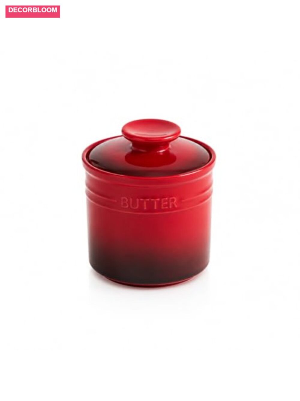 Ceramic French Butter Crock with Lid - Water-Sealed Porcelain Butter Dish